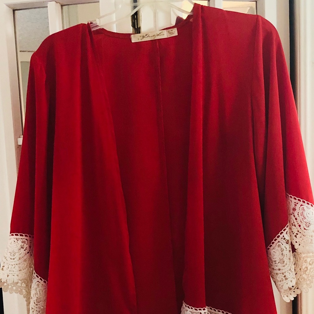 Red lace shrug